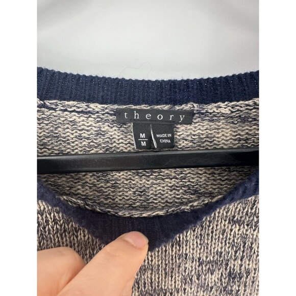 Theory Abner B Marled Cashmere Mohair Sweater Grey Blue Women’s M Read - Picture 2 of 7